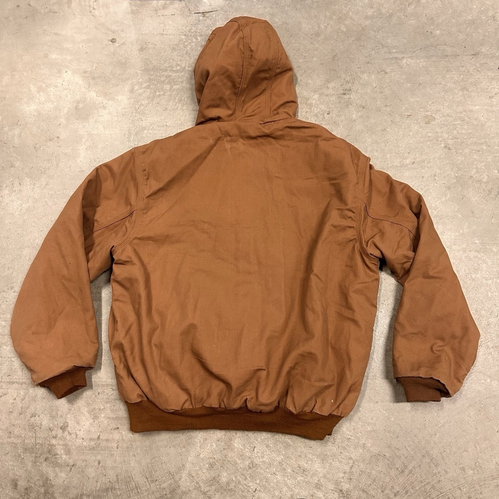 Carhartt Fire Resistant Jacket Mens XL Brown HRC3 FullZip Hoodie Workwear FRJ237 - Picture 2 of 10